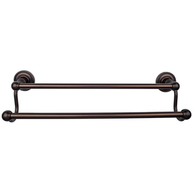 Top Knobs Edwardian Bath 24 Inch Double Towel Bar Rope Backplate - Oil Rubbed Bronze