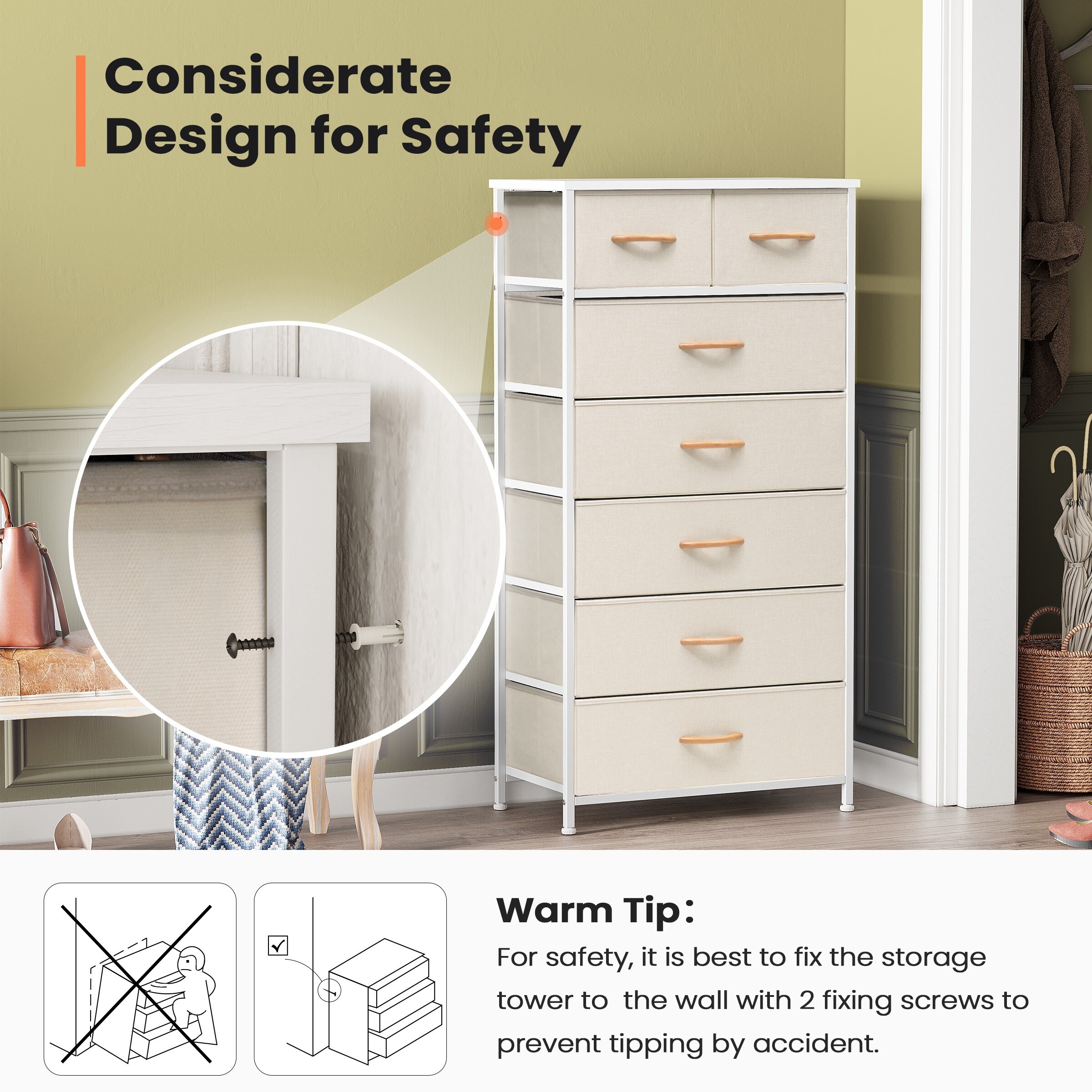 Pellebant 7-Drawer Storage Tower Organizer Chest Dresser - On Sale