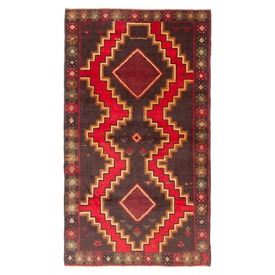 ECARPETGALLERY Hand-knotted Baluch Dark Grey Wool Rug - 3'4 x 5'10