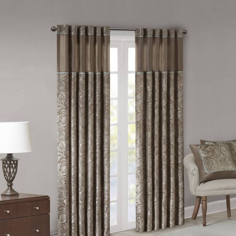 Madison Park Whitman Jacquard Curtain Panel Pair