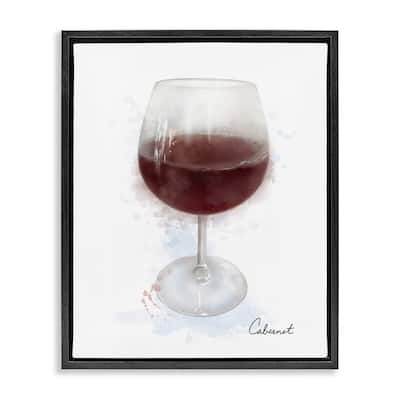 Stupell Modern Cabernet in Glass Framed Floater Canvas Wall Art Design By Matthew Piotrowicz
