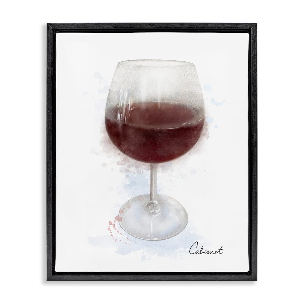 Stupell Modern Cabernet in Glass Framed Floater Canvas Wall Art Design By Matthew Piotrowicz