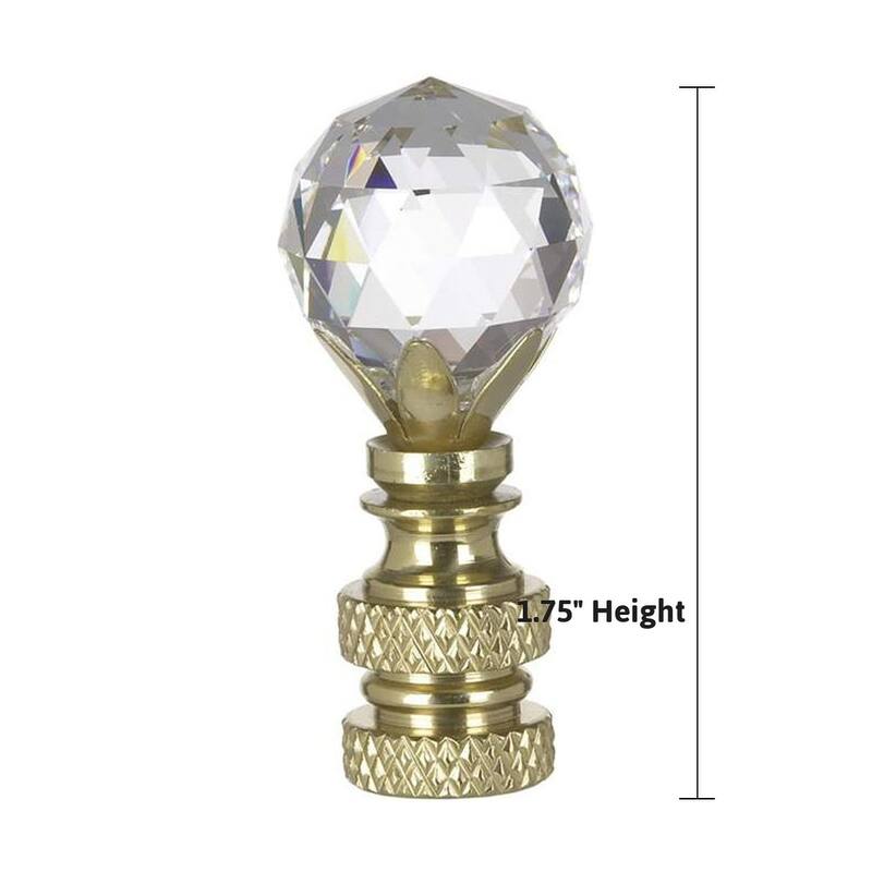 Stephanov Multi-Faceted Crystal Ball Ceiling Fan Pull, 2"h with 12" Polished Brass Chain