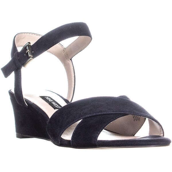 nine west navy wedges