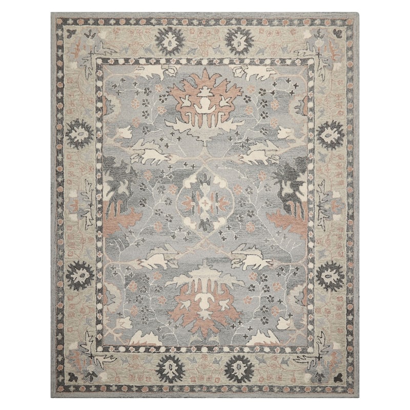 Multi Size Grey Handcrafted Wool Area Rug Transitional Arts & Crafts