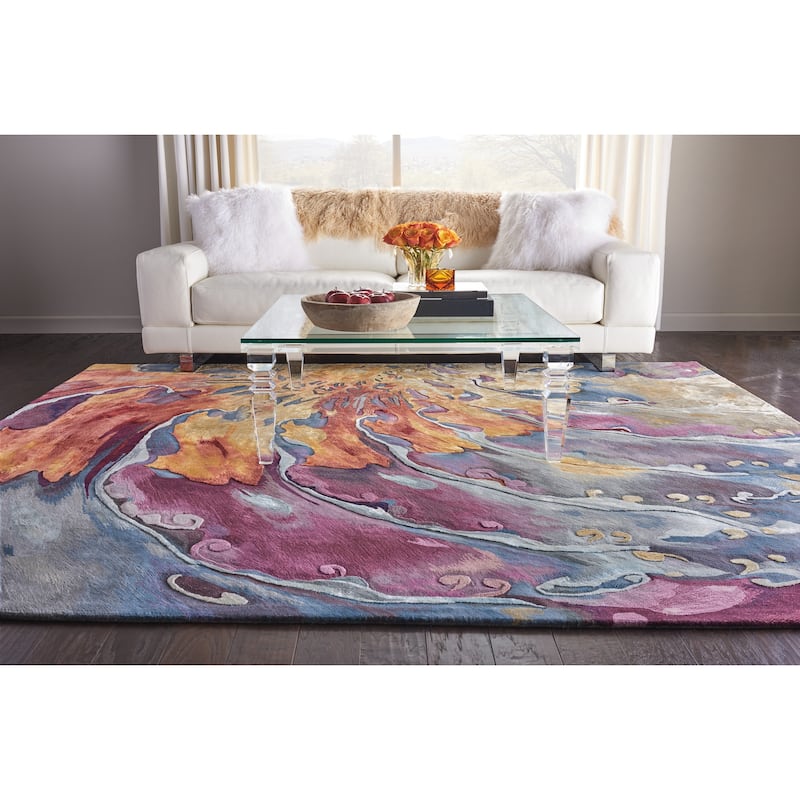 Nourison Prismatic Hand-tufted Abstract Area Rug - 7'9" x 9'9" - Multi - Rectangle