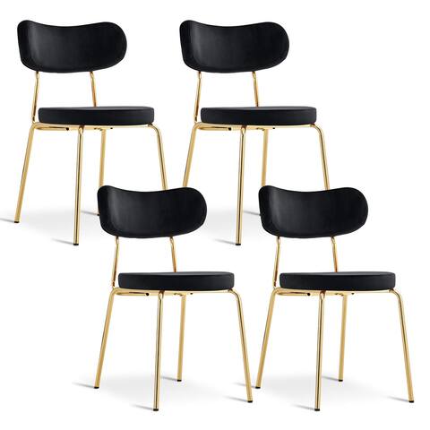 Ivinta Dining Chair Set of 4, Modern Velvet Chairs with Golden Legs - N/A