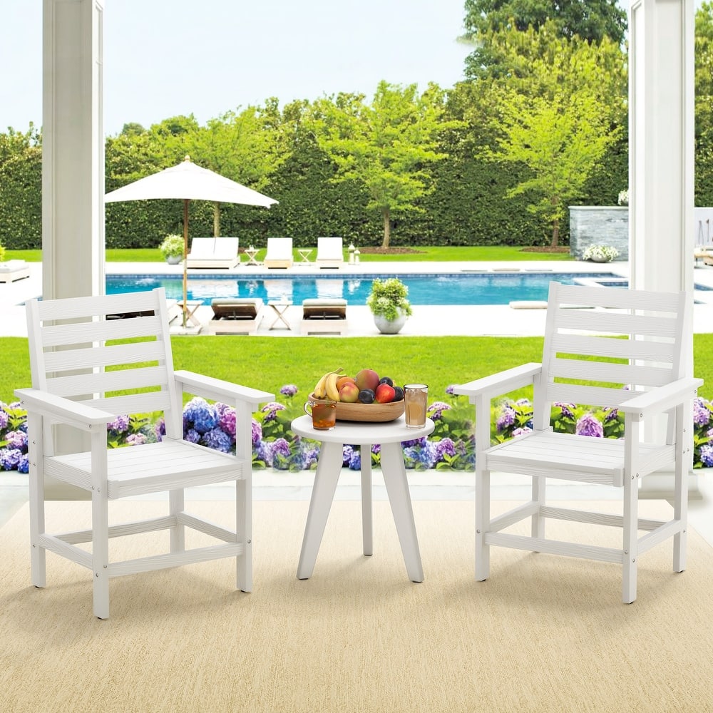 2-piece 18-inch HDPS Outdoor Chairs - 24" W x 26.4" L x 37.3" H