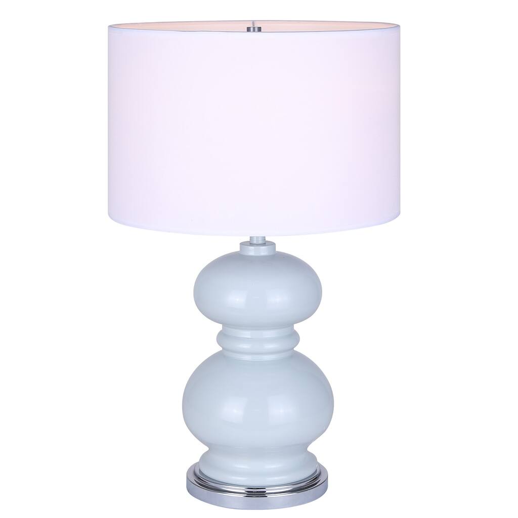 Biely 1 Light Table Lamp with Light Blue Finish and White Shade
