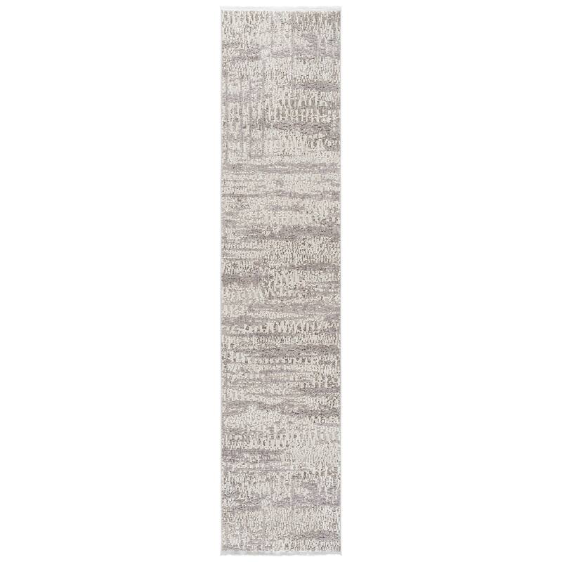 SAFAVIEH Palmer Beezie Modern Rug - 2'2" x 10' Runner - Grey/Ivory