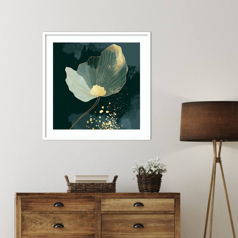 Petals of Jewel and Gold by Tradelink inhouse artist Wood Framed Wall Art Print