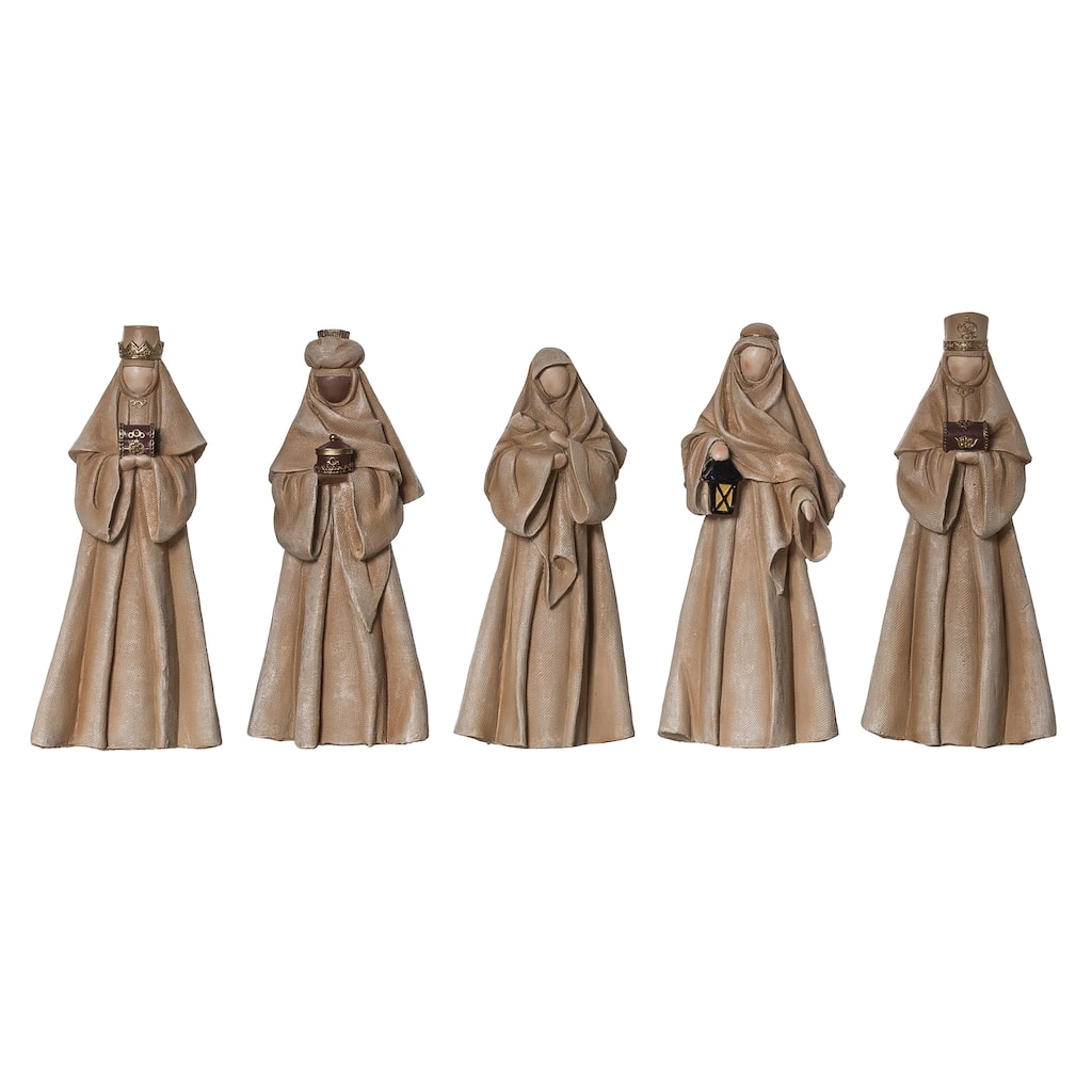 Transpac Resin 5.25 in. Multicolor Christmas Neutral Nativity Set of 5