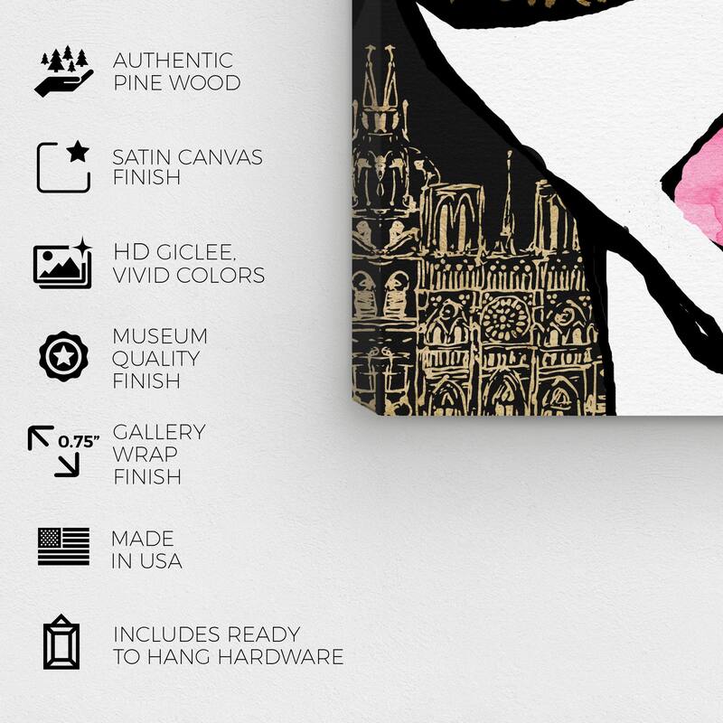 Wynwood Studio Canvas Fashion and Glam Ready For Paris Gold Gold and Glam Wall Art Canvas Print