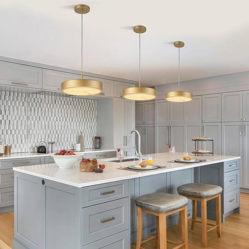 Starsky Alabaster Stone-look Resin Modern Gold LED Chandelier