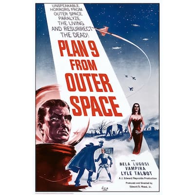 Plan 9 From Outer Space Vintage Movie Poster Art Poster - 24 x 36 Inch