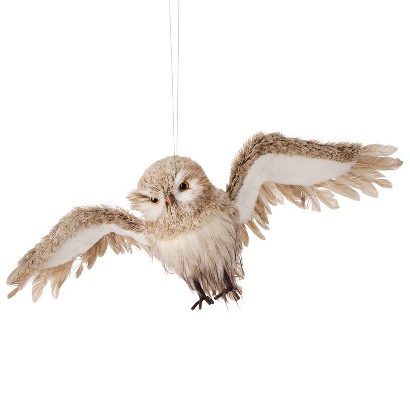 28" Winter Chalet Flying Feather Owl