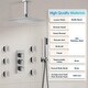 preview thumbnail 25 of 40, EVERSTEIN Thermostatic Shower System 12 Inch Rain Shower Head 3 Way Thermostatic Faucet with 6 Body Jets