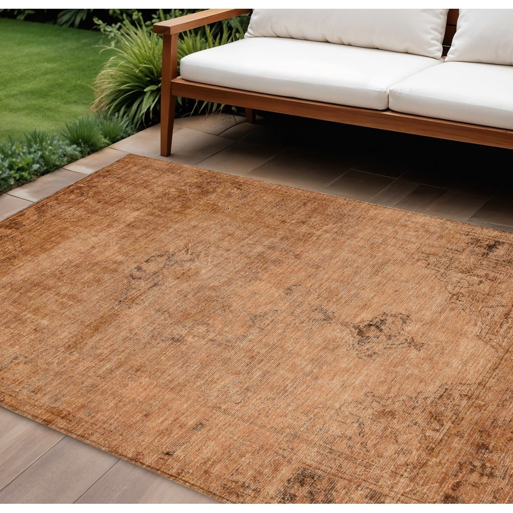 HomeRoots Oriental Traditional Rectangle Outdoor Rug