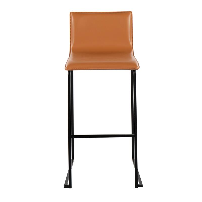 Silver Orchid Mara Upholstered Bar Stool - Set of 2 - Camel/Black