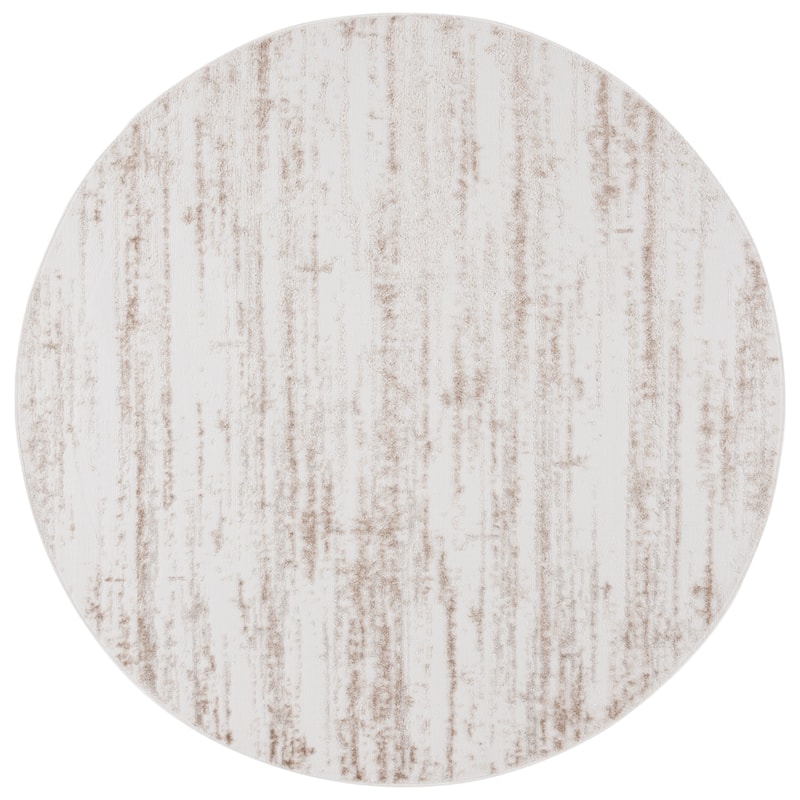 SAFAVIEH Maya Sinem Modern Contemporary Rug - 6'7" Round - Ivory/Beige