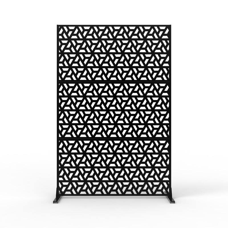 Metal Privacy Screen Outdoor Privacy Panels 72"H x 47"W, Freestanding Patio Divider for Garden, Deck, Balcony, Backyard - style 2