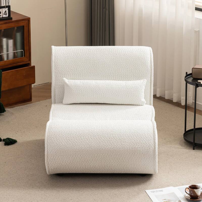 Soft Velvet Recliner Chair - Comfortable Lounge Chair with Waist Padding