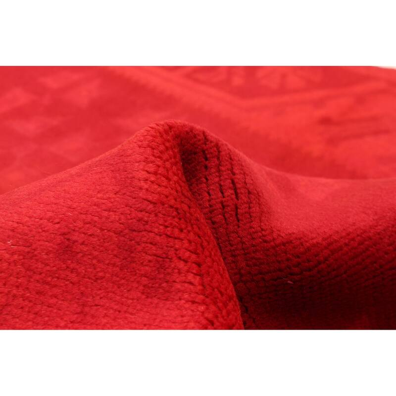 ECARPETGALLERY Hand-knotted Color Transition Red Wool Rug - 2'6 x 8'4