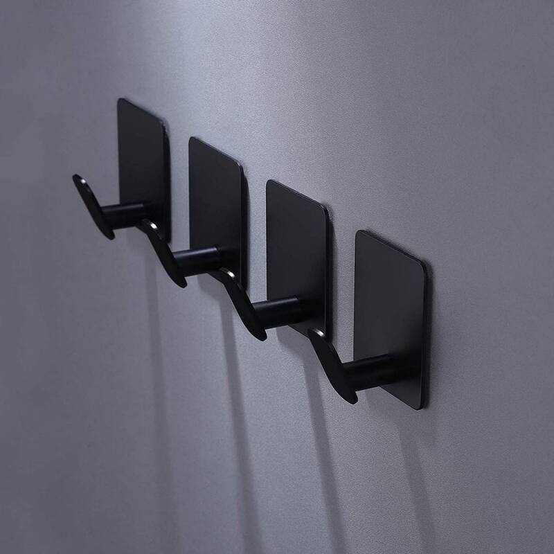 (Pack of 4) Adhesive Hooks Towel/Coat Hooks Stick to Bathroom or Kitchen