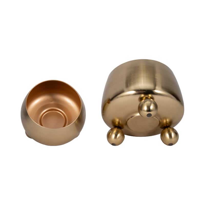 Sagebrook Home Iron Ball-Footed Planters - Enhance Your Space With Elegance - 11" x 11" x 9"