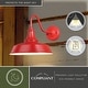 preview thumbnail 3 of 7, VAXCEL Dorado 1-Light Red and White Dusk to Dawn Sensor Farmhouse Outdoor Wall Sconce, Gooseneck Steel Shade, Dark Sky Compliant