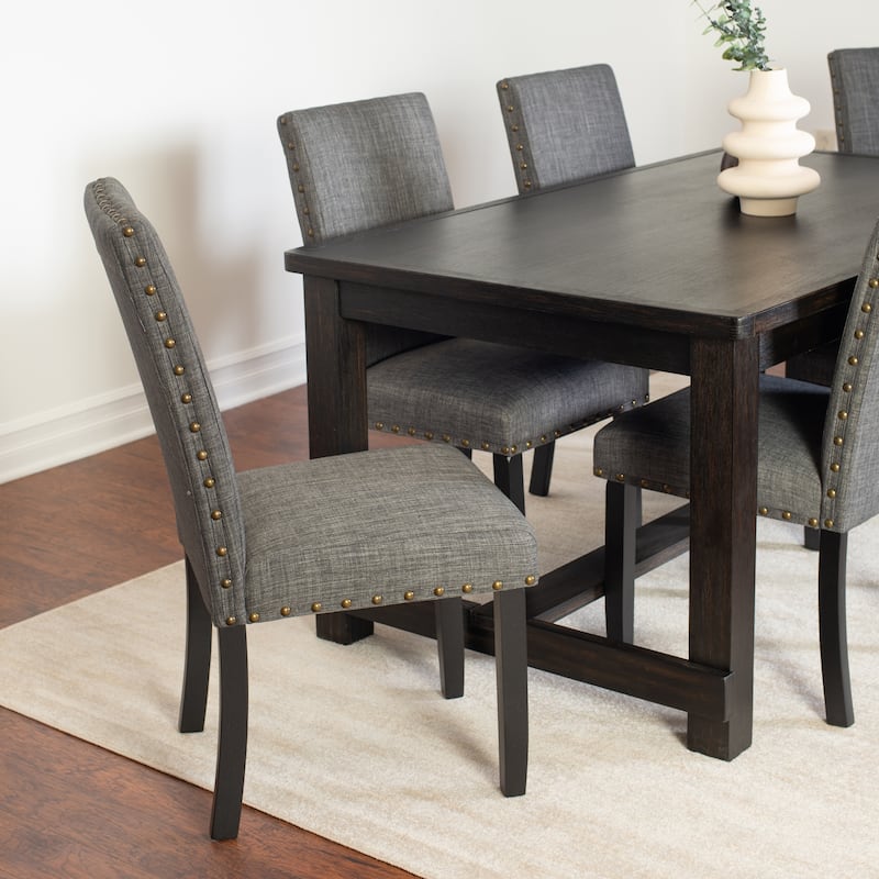 Roundhill Furniture Muzzi Contemporary 7-Piece Dining Set, Dining Table with 6 Stylish Chairs