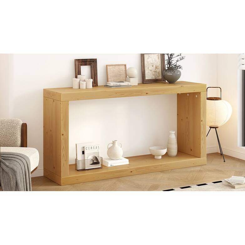 Modern Entrance Table, Rectangular Hallway Tables with Open Storage Shelf Console Tables Accent Table for Living Room