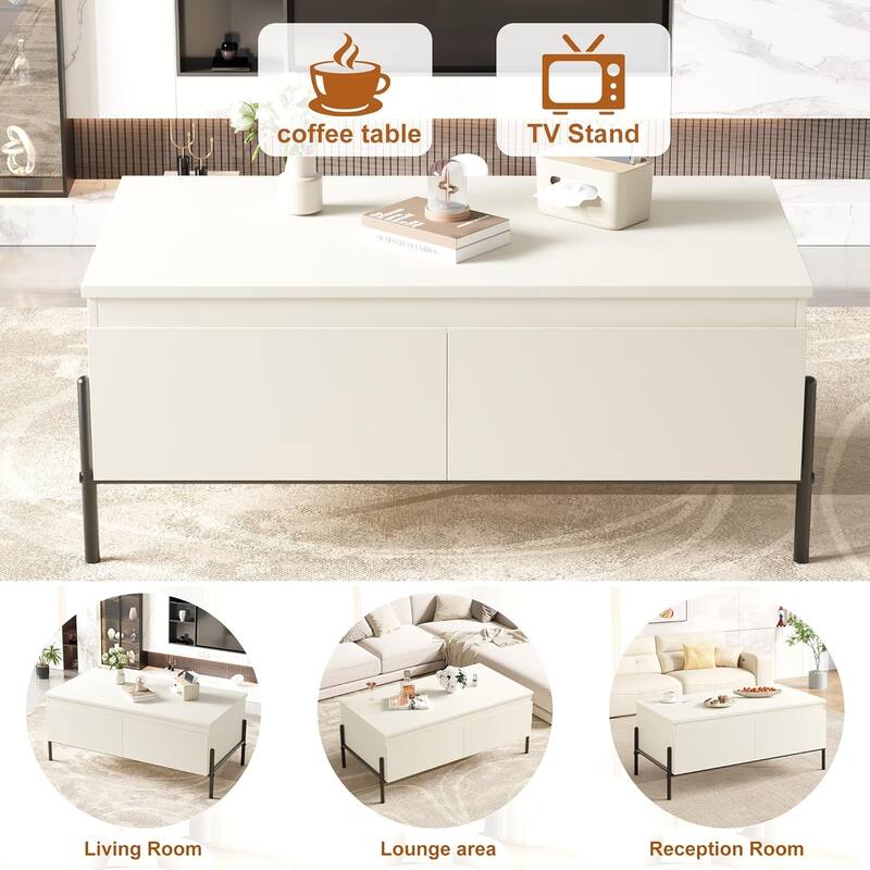 Rectangle Coffee Table with Storage Center