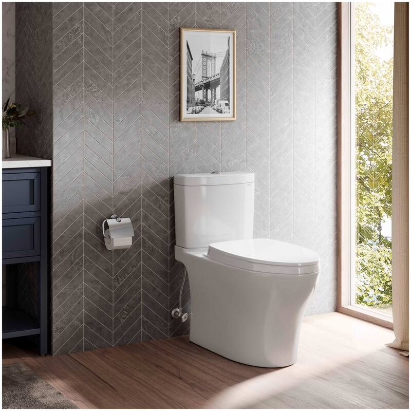 Toto CST446CEMGN#01 Aquia IV 0.9 / 1.28 GPF Dual Flush Two Piece Elongated Toilet with Push Button Flush