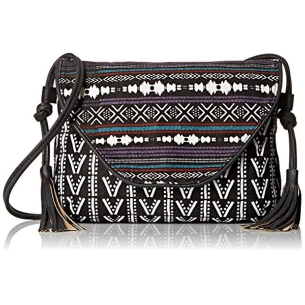 Twig & Arrow Womens Crossbody Handbag Canvas Printed - Black Multi - small
