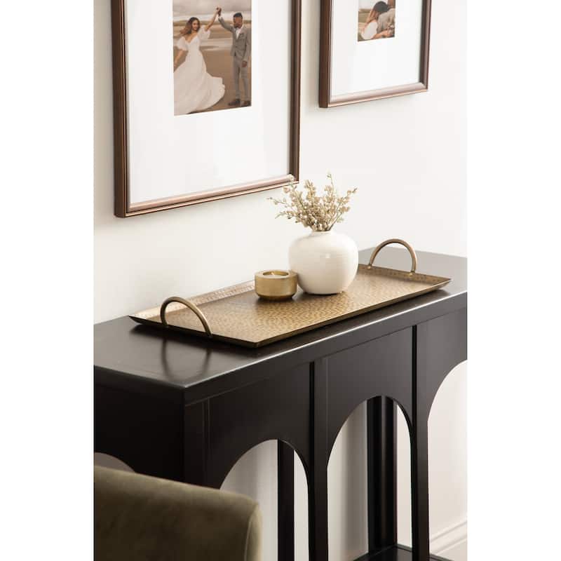 Kate and Laurel Sanzo Hammered Rectangle Metal Tray