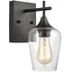 preview thumbnail 1 of 17, Angers Modern Simplicity 1-Light Clear Glass Wall Sconce Industrial Bathroom Vanity Lighting Matte Black