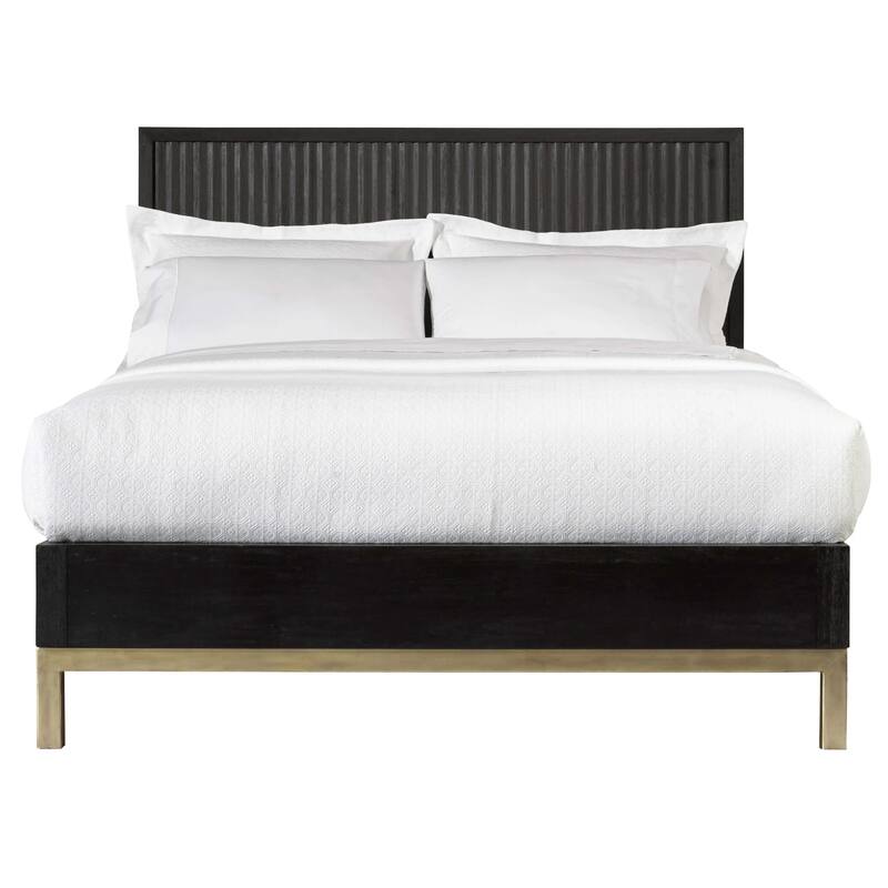 Genovese Modern Platform Bed - Black and Gold
