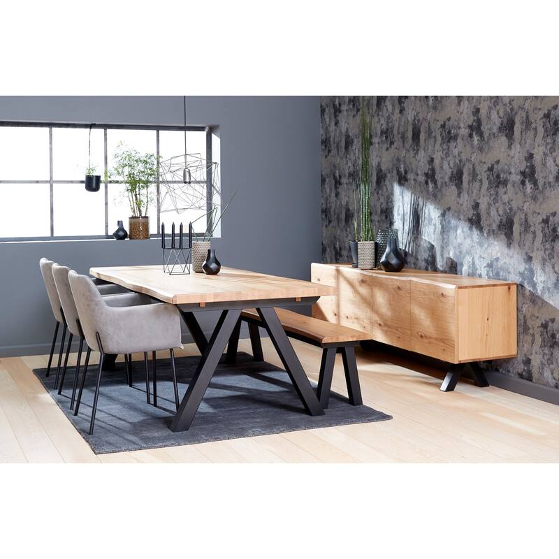 Rye Studio Scandinavian Wavy Edge 3-Section Sideboard - 18.75"W x 78.75"L x 28.625"H