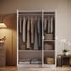 preview thumbnail 2 of 11, 3 Door Wardrobe Closet with 2 Hanging Rods and 5 Shelves, 47.2" White Armoire Wardrobe Freestanding Clothes Storage Cabinet