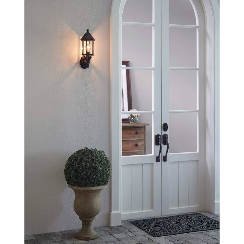 Roseto Hopedale Single Light 19" Tall Outdoor Wall Sconce with Clear