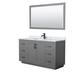 Option Dark Gray, Black Trim, White Carrara Marble Top