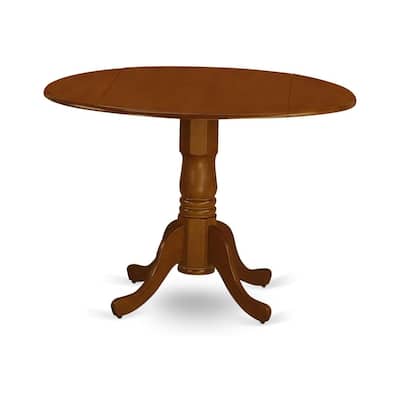 HomeStock 3-Piece Round Black & Cherry Finish Solid Wood Top Dining Table with 2 Chairs