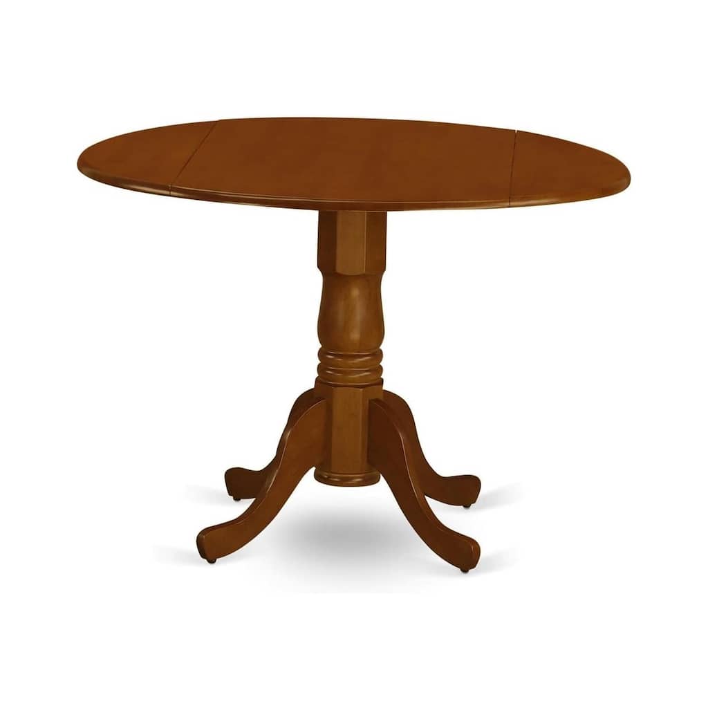 HomeStock 3-Piece Round Black & Cherry Finish Solid Wood Top Dining Table with 2 Chairs