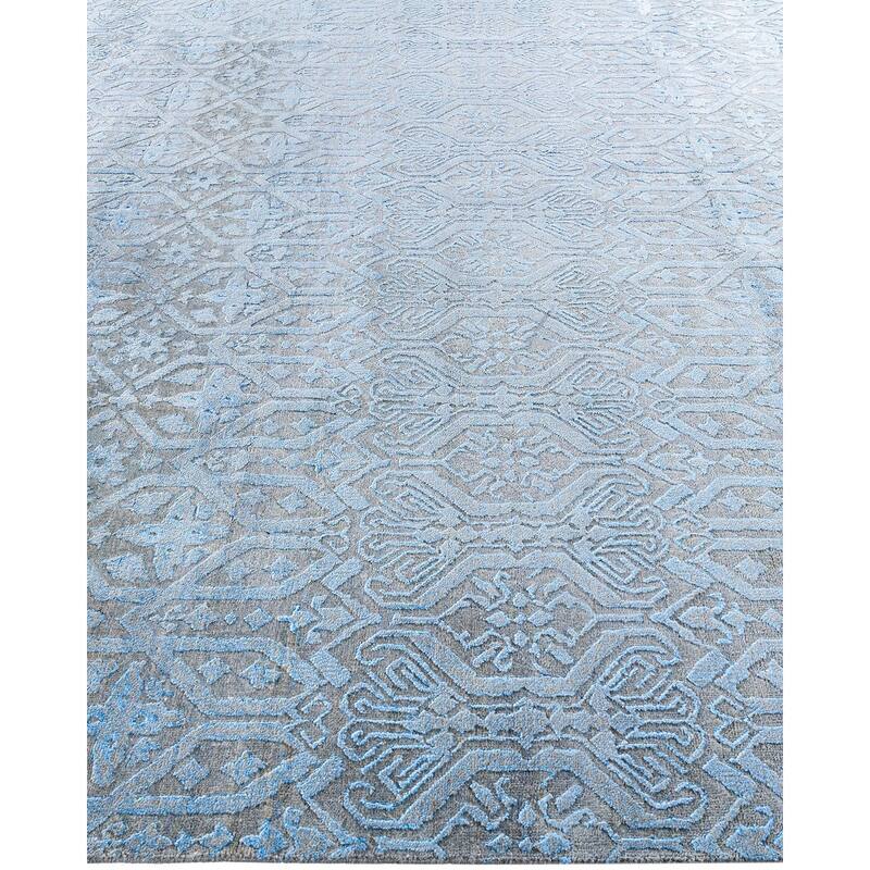 Ikat One-of-a-Kind Hand-Knotted Area Rug - Brown, 9' 1" x 12' 2" - 9' 1" x 12' 2"