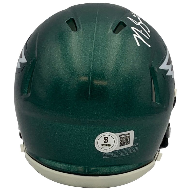 Nick Sirianni Autographed Philadelphia Eagles Signed Football Mini Helmet Beckett COA - 16" x20