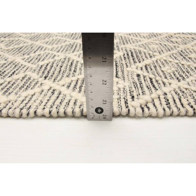 ECARPETGALLERY Braid weave Sienna Black Wool Rug - 5'1 x 8'3