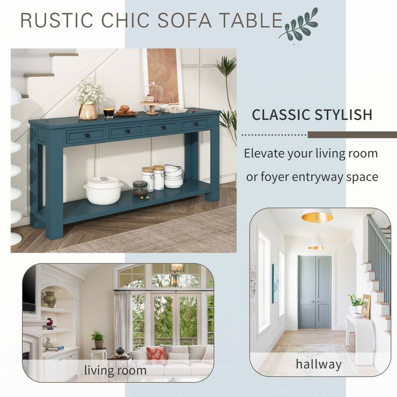 Console Table/Sofa Table(Dark Blue)
