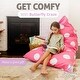 preview thumbnail 8 of 6, Tadpoles Beanbag Cover - Pink Polka Dots
