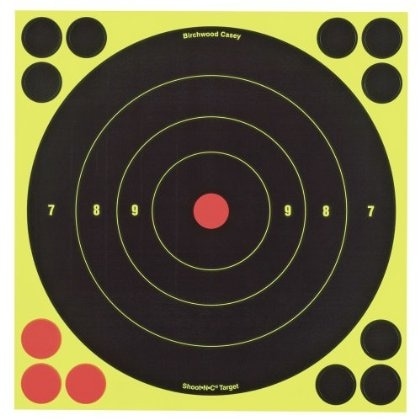 Birchwood Casey Shoot-N-C Bull's Eye Target (8-Inch) Pack of 6 with 72 Pasters